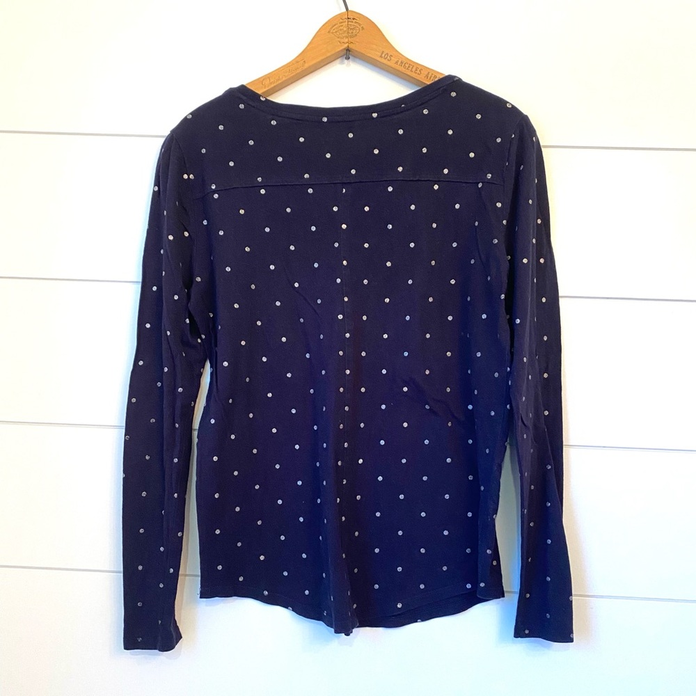 LOFT Navy Polka Dot Women's Top - Picture 3 of 5